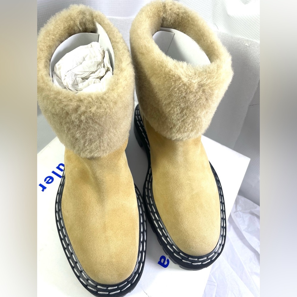 - Proenza Shouler Women’s CA/SH Shearling Booties. Beige. NWB. Size: 6